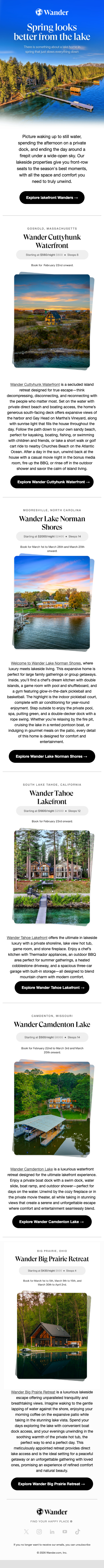 🛶 These lakefront Wanders are ready for Spring