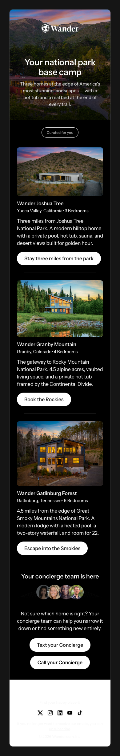 🏞️ Sarah, wake up next to a national park