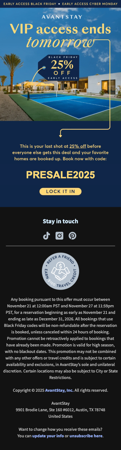 Black Friday presale ends tomorrow