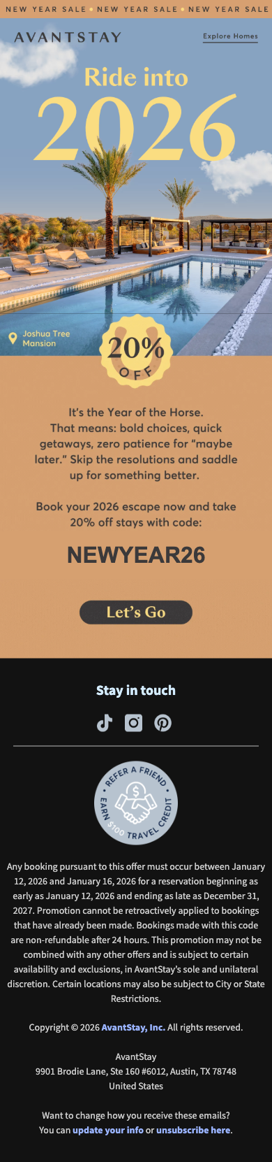 20% OFF: Ride into 2026