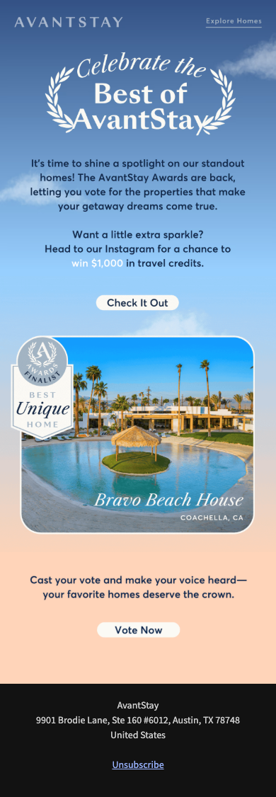 The AvantStay Awards are live! 🏆