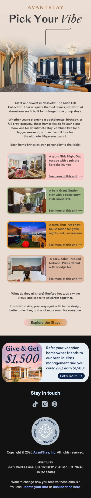 Four brand-new themed stays in Nashville