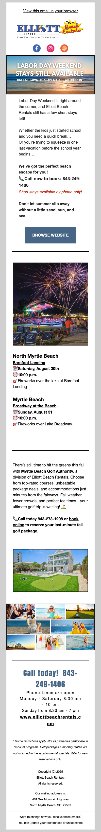 Labor Day Weekend Stays Still Available!