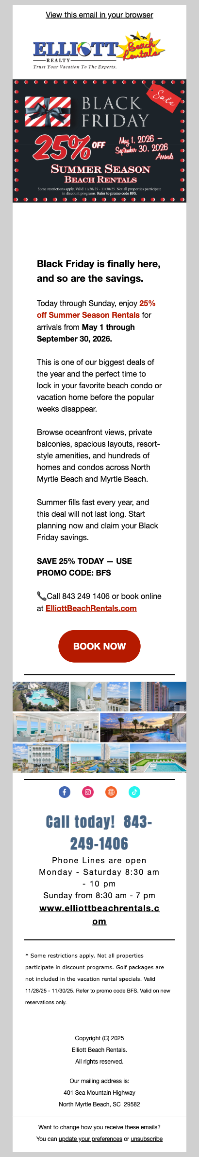 Black Friday is here. Take 25 percent off your summer vacation.