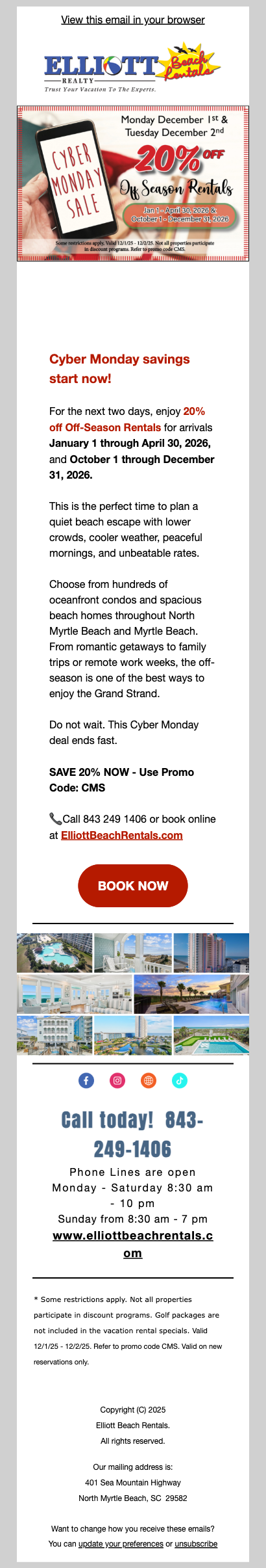 Escape to the beach for less. Cyber Monday starts now. 🏖️