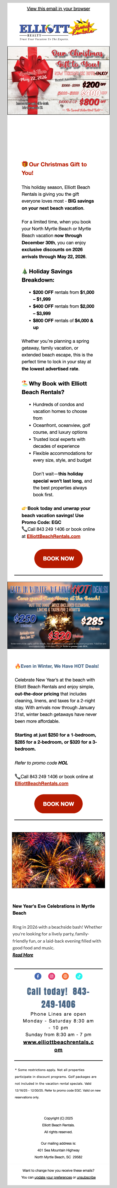 🎁 Our Christmas Gift to You: Save Up to $800 on Your Beach Stay