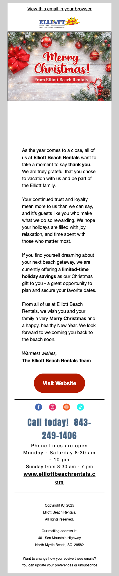 Wishing You a Merry Christmas from Our Elliott Family