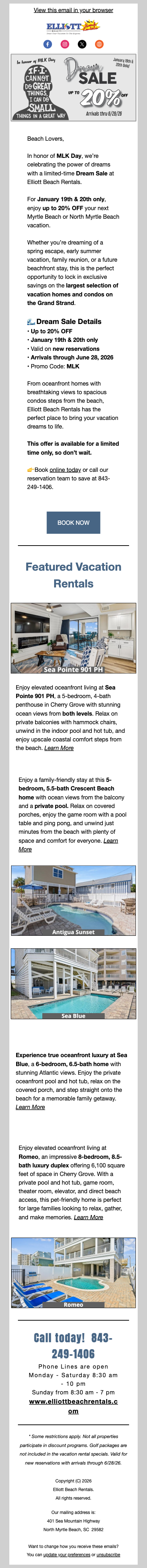 Dream Big This MLK Weekend – Up to 20% Off Your Beach Getaway