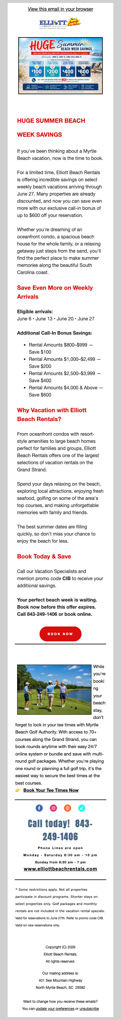 Save Up to an Additional $600 on June Beach Vacations 🏖️