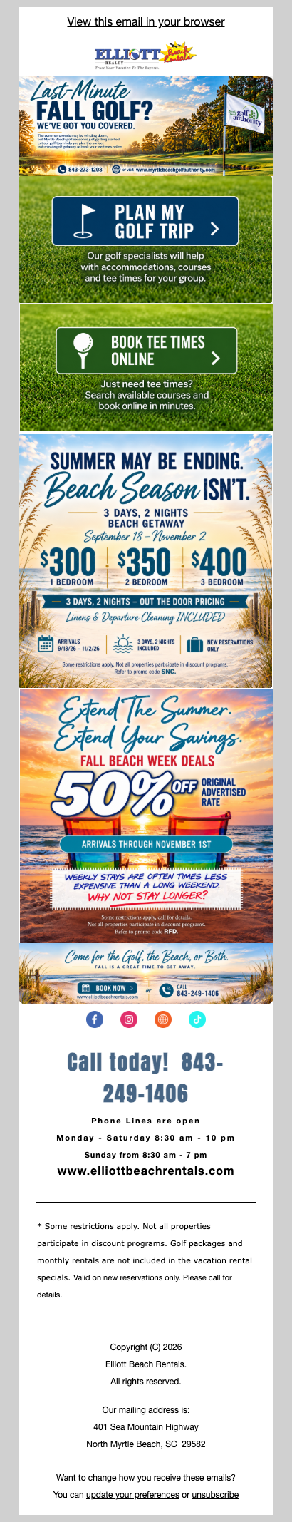 Fall Golf + A Beach Getaway = Perfect Timing